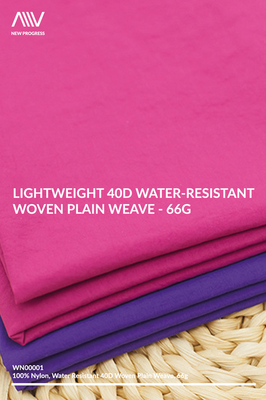 WN00001 - LIGHTWEIGHT 40D WATER-RESISTANT WOVEN PLAIN WEAVE - 66G