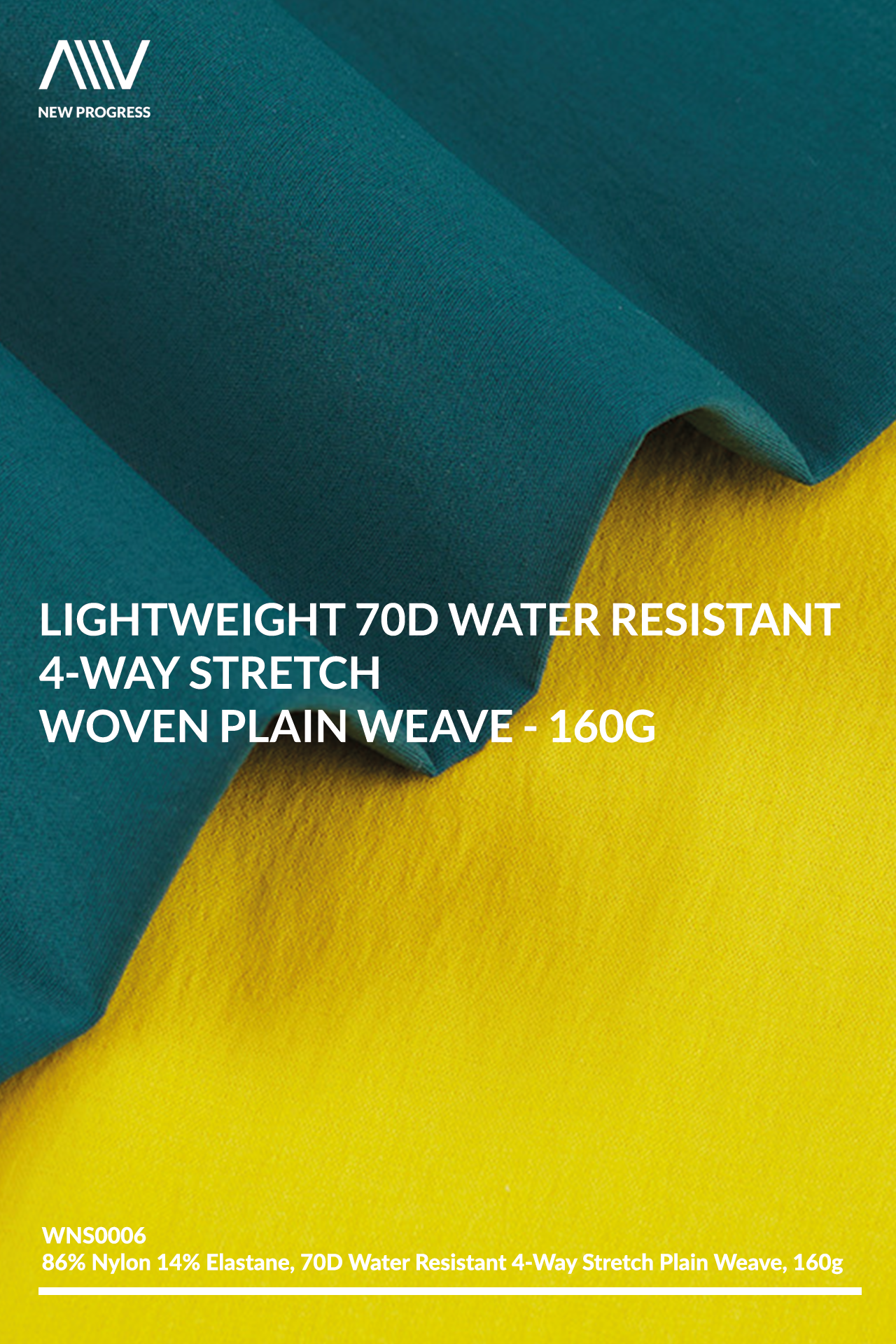 WNS0006 - LIGHTWEIGHT 70D WATER RESISTANT 4-WAY STRETCH WOVEN PLAIN WEAVE - 160G
