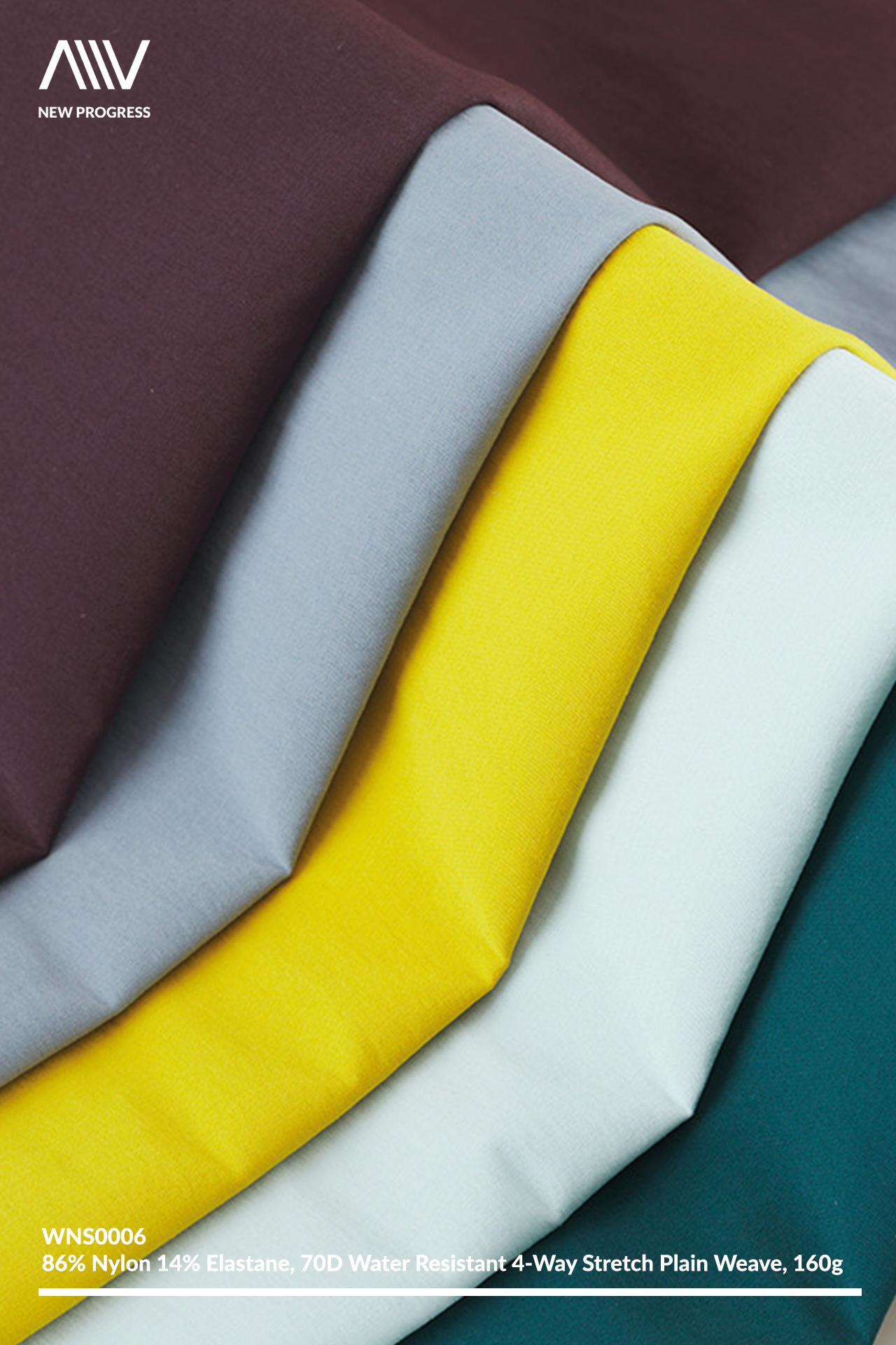 WNS0006 - LIGHTWEIGHT 70D WATER RESISTANT 4-WAY STRETCH WOVEN PLAIN WEAVE - 160G