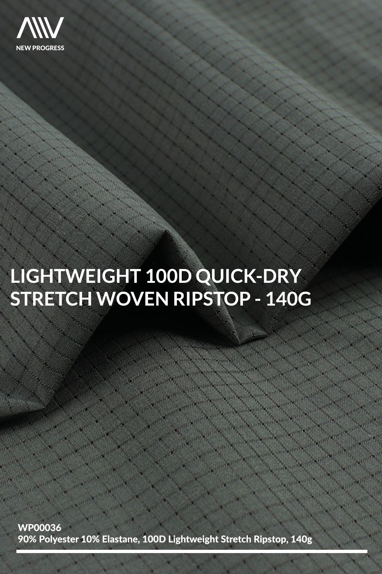 WP00036 - LIGHTWEIGHT 100D QUICK-DRY STRETCH WOVEN RIPSTOP - 140G