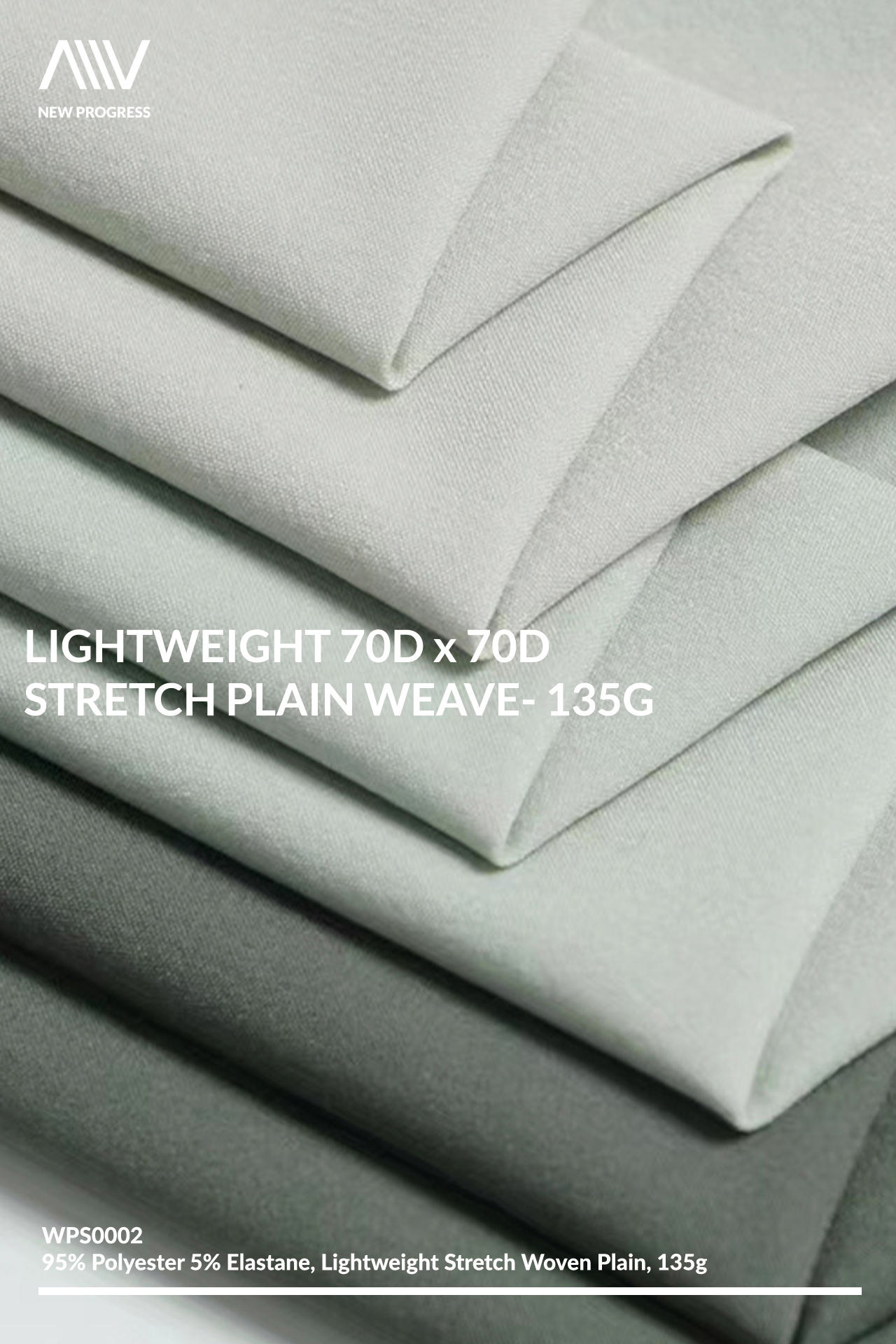 WPS0002 - LIGHTWEIGHT 70D x 70D STRETCH PLAIN WEAVE- 135G