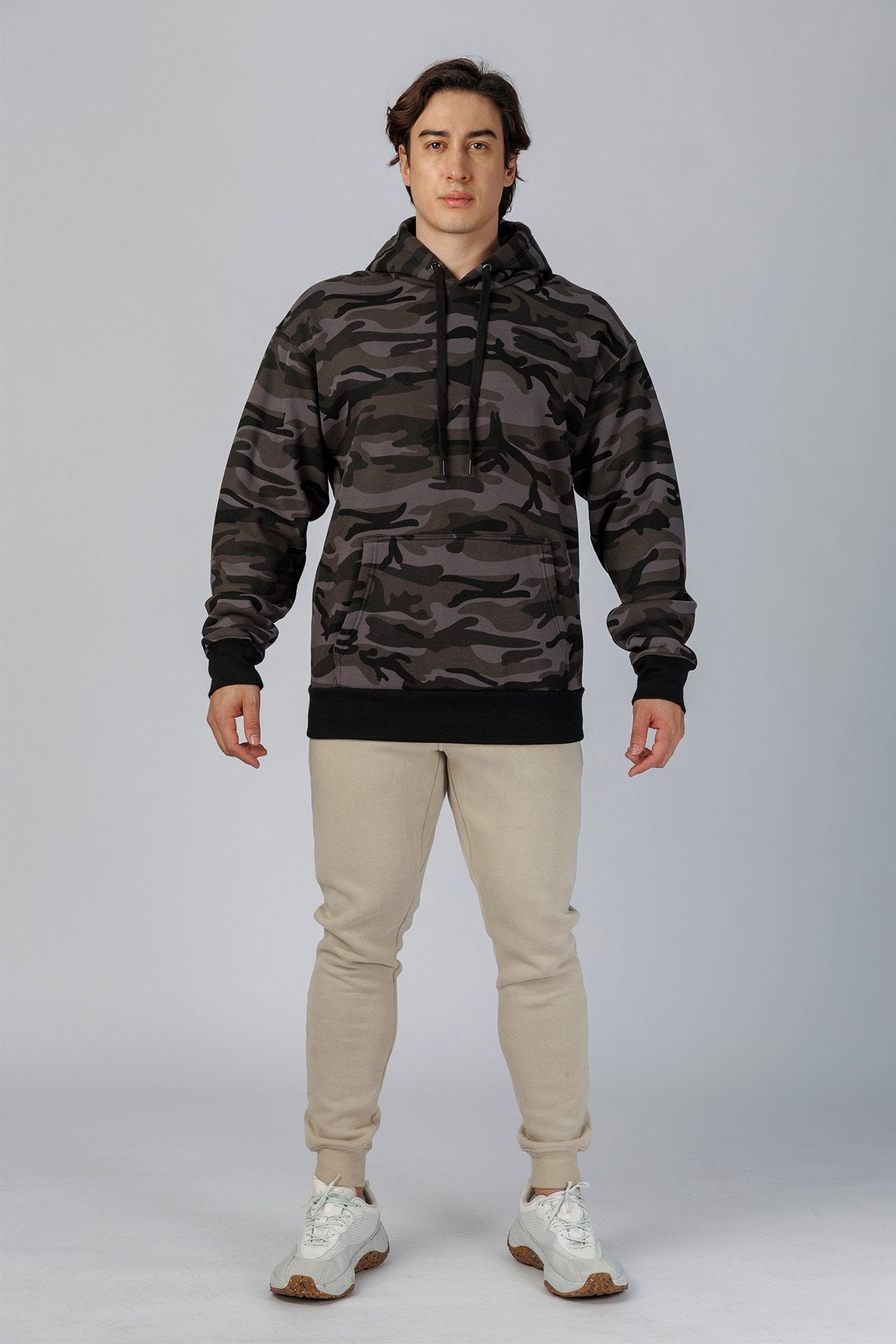 SPN0308 - Ultra Soft Mid-weight Thermal Cotton Blend Polar Fleece Hoodie - Camo