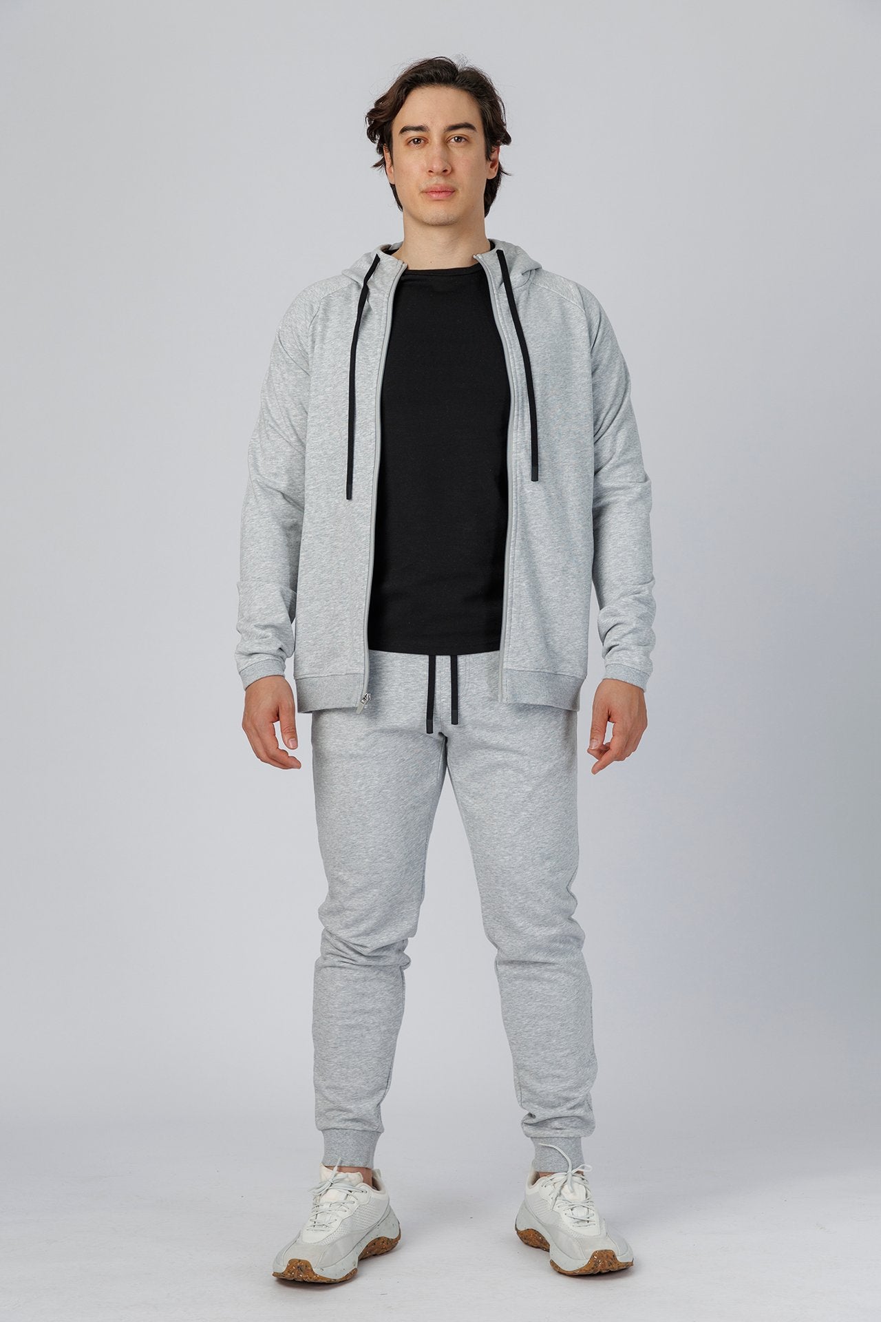 SPO0240 - Ultra Soft Stretch Interlock Full Zip Jacket - Heather Grey