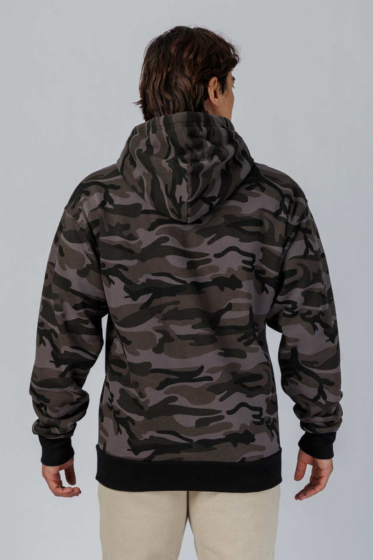 SPN0308 - Ultra Soft Mid-weight Thermal Cotton Blend Polar Fleece Hoodie - Camo