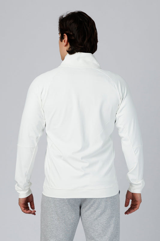 SPO0039 - Insulated 4-Way Stretch Interlock Performance Funnel Neck Jacket - White