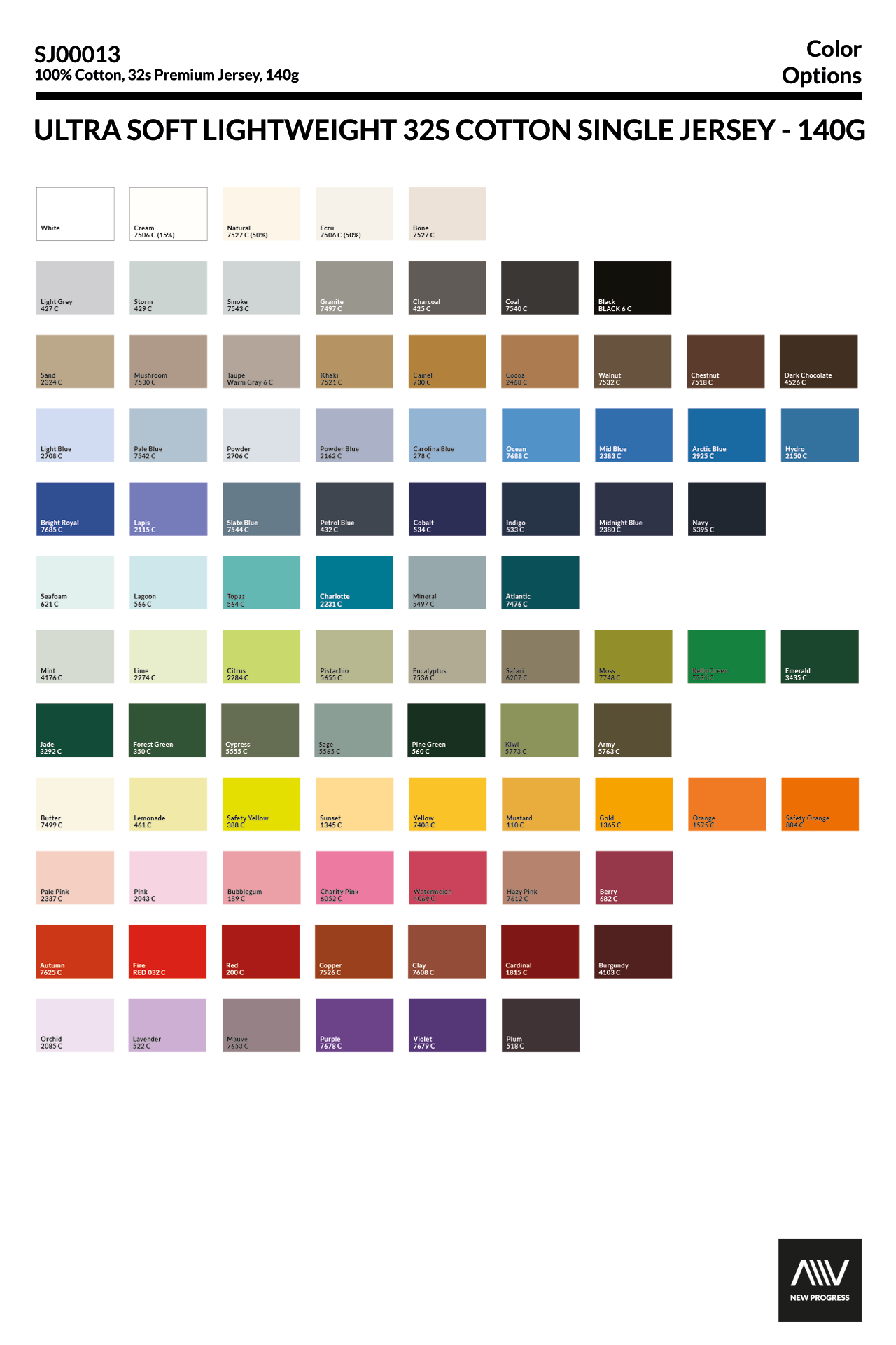 SJ00013 - ULTRA SOFT LIGHTWEIGHT 32S COTTON SINGLE JERSEY - 130G