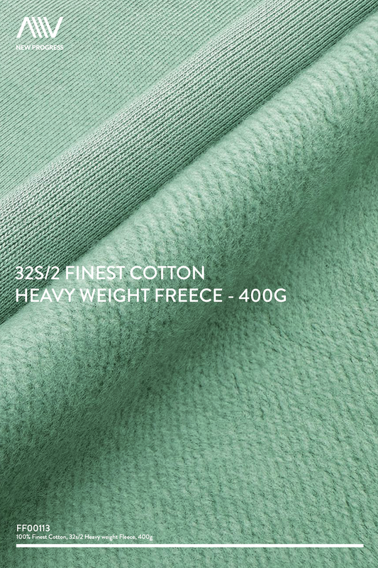 FF00113 - 32S/2 FINEST COTTON HEAVY WEIGHT FLEECE - 400G