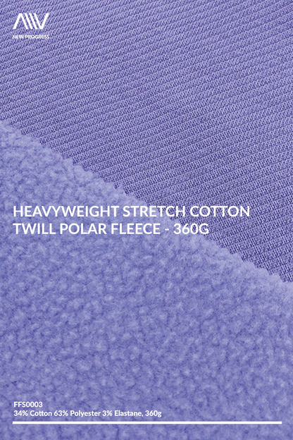 FFS0003 - Heavyweight Stretch Cotton Twill Polar Fleece - 360G