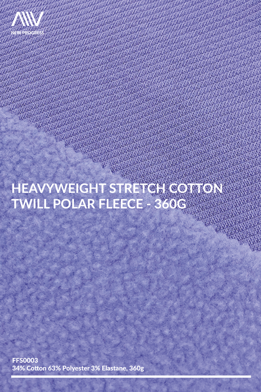 FFS0003 - Heavyweight Stretch Cotton Twill Polar Fleece - 360G