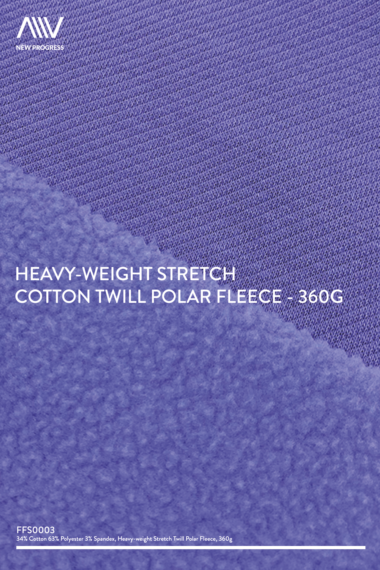 FFS0003 - HEAVY-WEIGHT STRETCH COTTON TWILL POLAR FLEECE - 360G