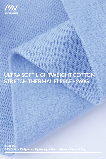 FFS0004 - ULTRA SOFT LIGHTWEIGHT COTTON STRETCH THERMAL FLEECE - 260G