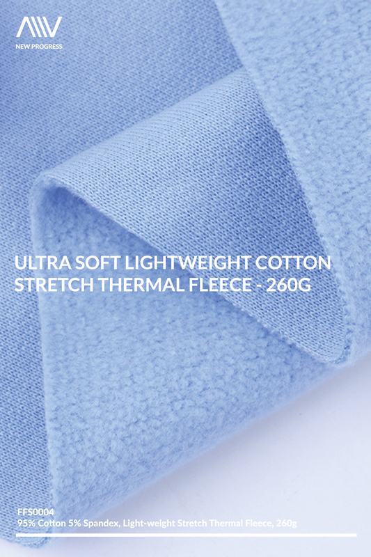 FFS0004 - ULTRA SOFT LIGHTWEIGHT COTTON STRETCH THERMAL FLEECE - 260G