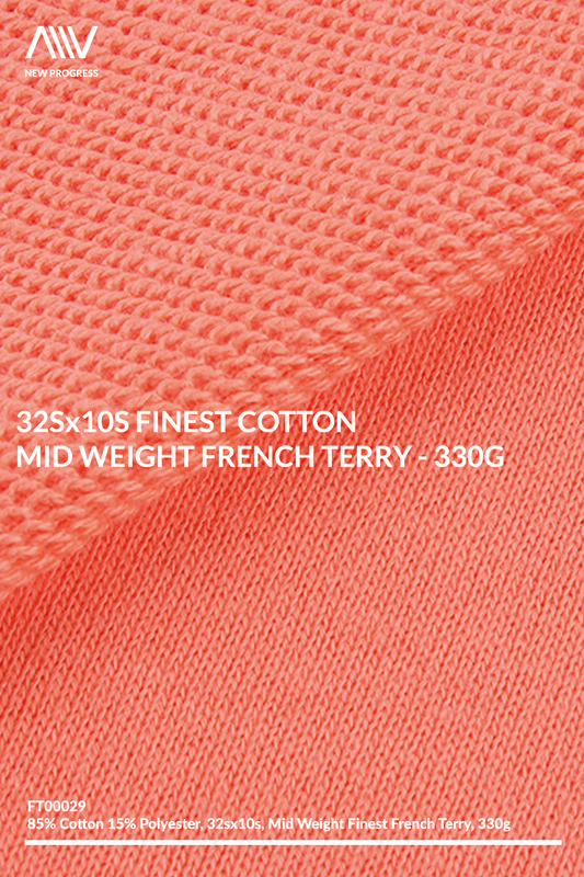 FT00029 - 32S×10S FINEST COTTON MID WEIGHT FRENCH TERRY - 330G
