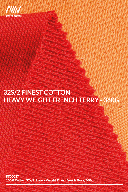 FT00037 - 32S/2 FINEST COTTON HEAVY WEIGHT FRENCH TERRY - 360G