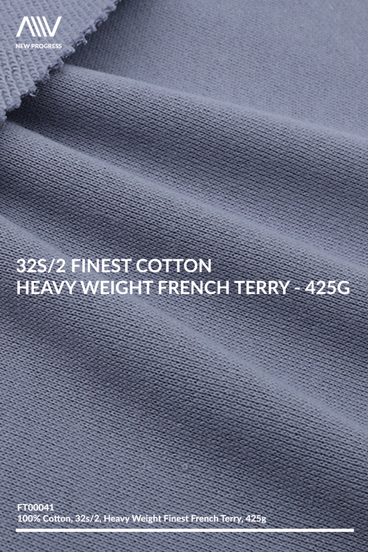 FT00041 - FINEST 32S/2 COTTON HEAVY WEIGHT FRENCH TERRY - 425G