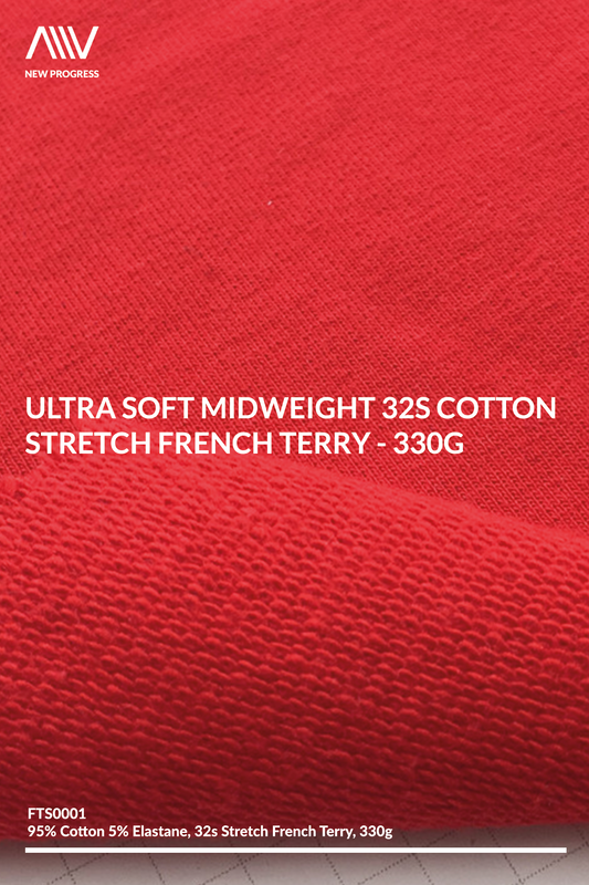 FTS0001 - ULTRA SOFT MIDWEIGHT 32S COTTON STRETCH FRENCH TERRY - 330G