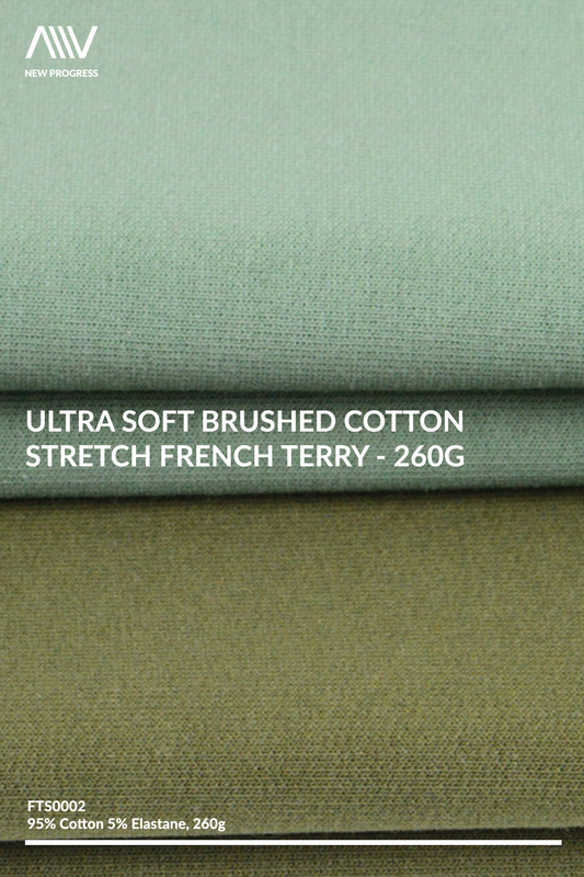 FTS0002 - Ultra Soft Brushed Cotton Stretch French Terry - 260G