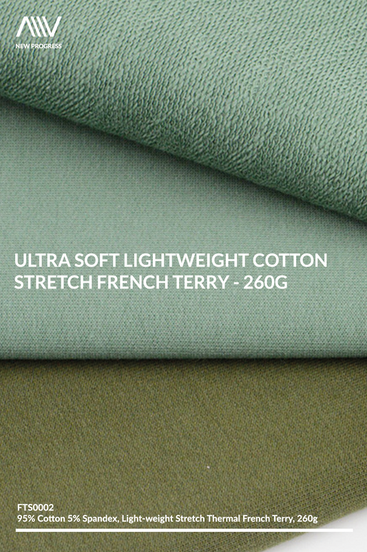 FTS0002 - ULTRA SOFT LIGHTWEIGHT COTTON STRETCH FRENCH TERRY - 260G