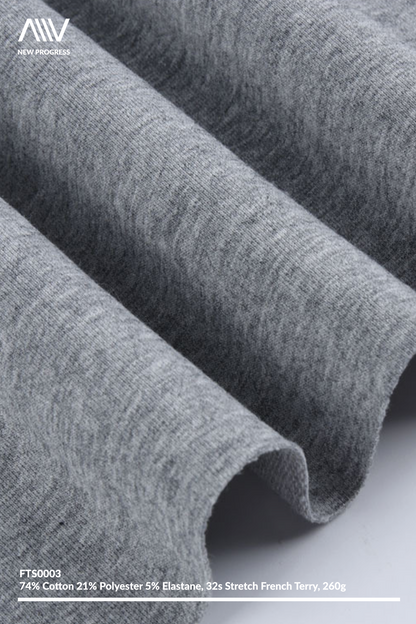 FTS0003 - ULTRA SOFT LIGHTWEIGHT 32S COTTON CVC STRETCH FRENCH TERRY 260G