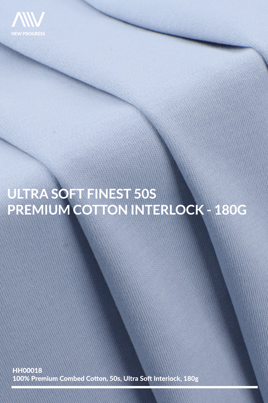 HH00018 - ULTRA SOFT FINEST 50S PREMIUM COTTON INTERLOCK - 180G