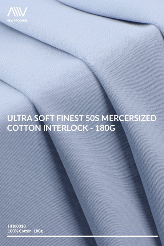 HH00018 - Ultra Soft Finest 50s Mercersized Cotton Interlock - 180G