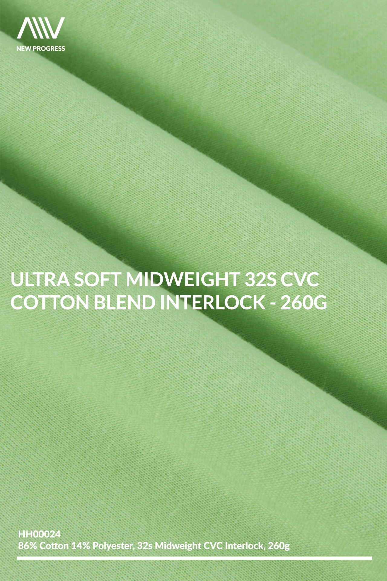 HH00024 - ULTRA SOFT MIDWEIGHT 32S CVC COTTON BLEND INTERLOCK - 260G