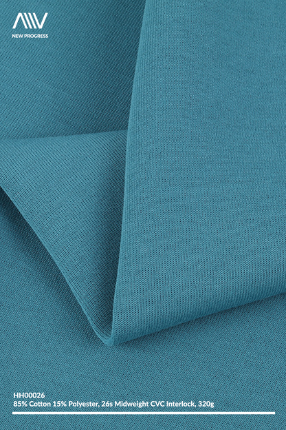 HH00026 - ULTRA SOFT MIDWEIGHT 26S CVC COTTON BLEND INTERLOCK - 320G