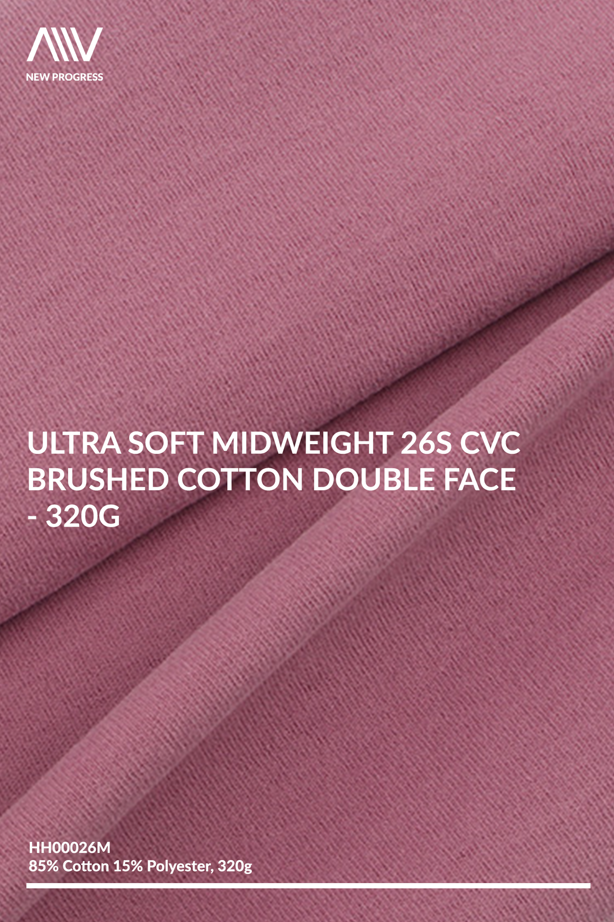 HH00026M - Ultra Soft Midweight 26s CVC Brushed Cotton Double Face - 320G