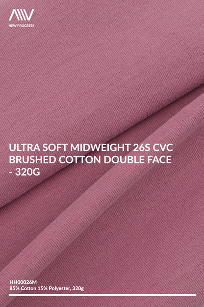 HH00026M - Ultra Soft Midweight 26s CVC Brushed Cotton Double Face - 320G