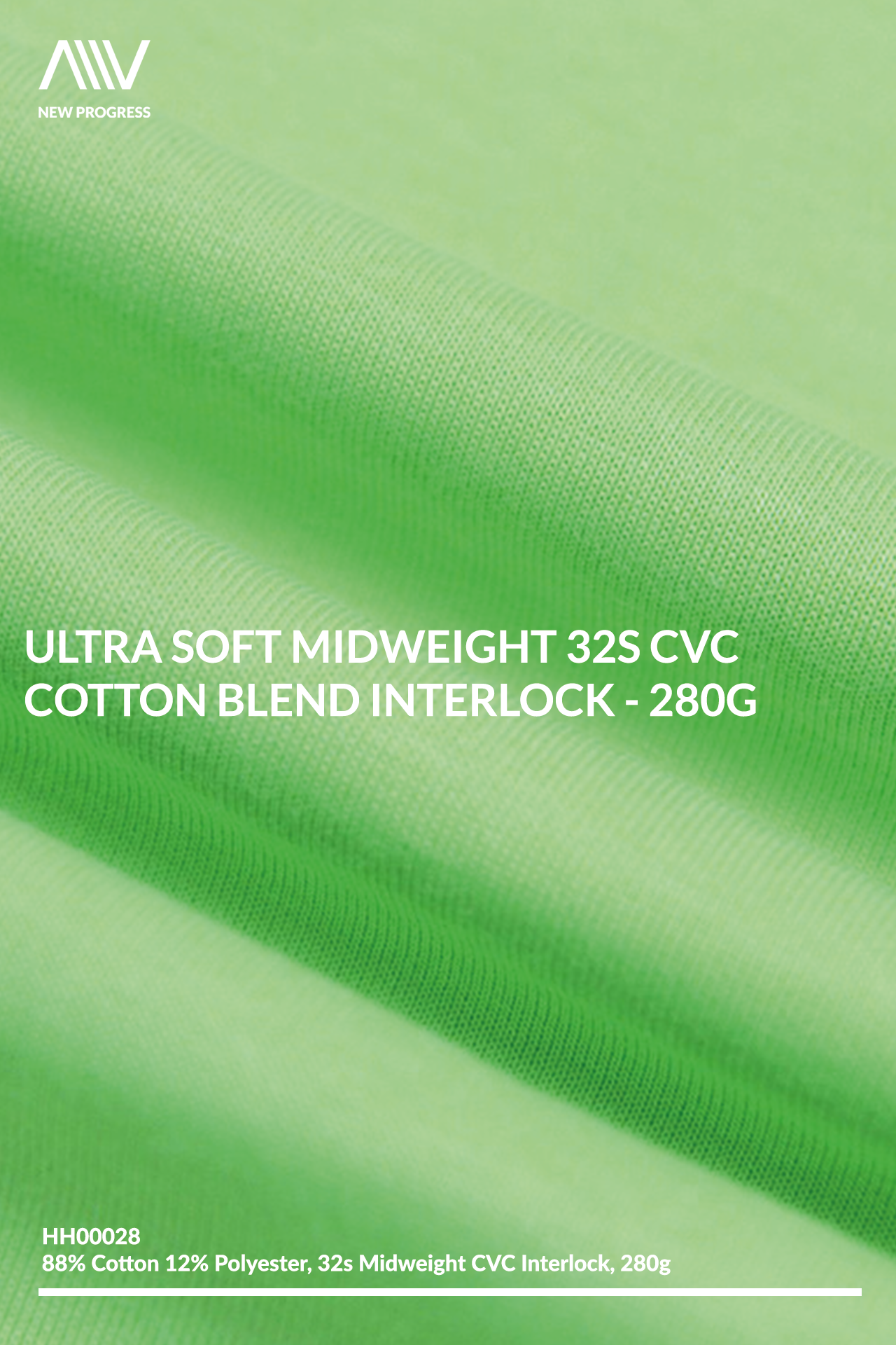 HH00028 - ULTRA SOFT MIDWEIGHT 32S CVC COTTON BLEND INTERLOCK - 280G