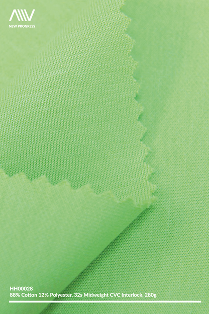 HH00028 - ULTRA SOFT MIDWEIGHT 32S CVC COTTON BLEND INTERLOCK - 280G