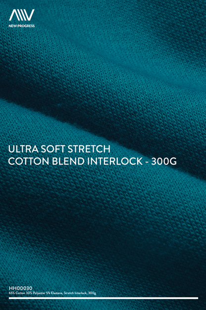 HH00030 - ULTRA SOFT STRETCH COTTON BLEND INTERLOCK - 300G