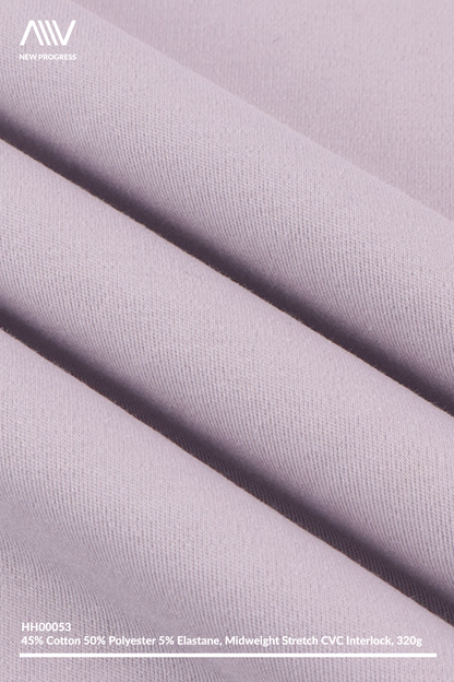 HH00053 - ULTRA SOFT MIDWEIGHT STRETCH COTTON BLEND CVC INTERLOCK - 320G