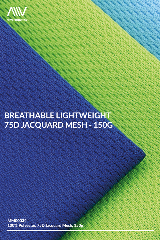 MM00034 - BREATHABLE LIGHTWEIGHT 75D JACQUARD MESH - 150G