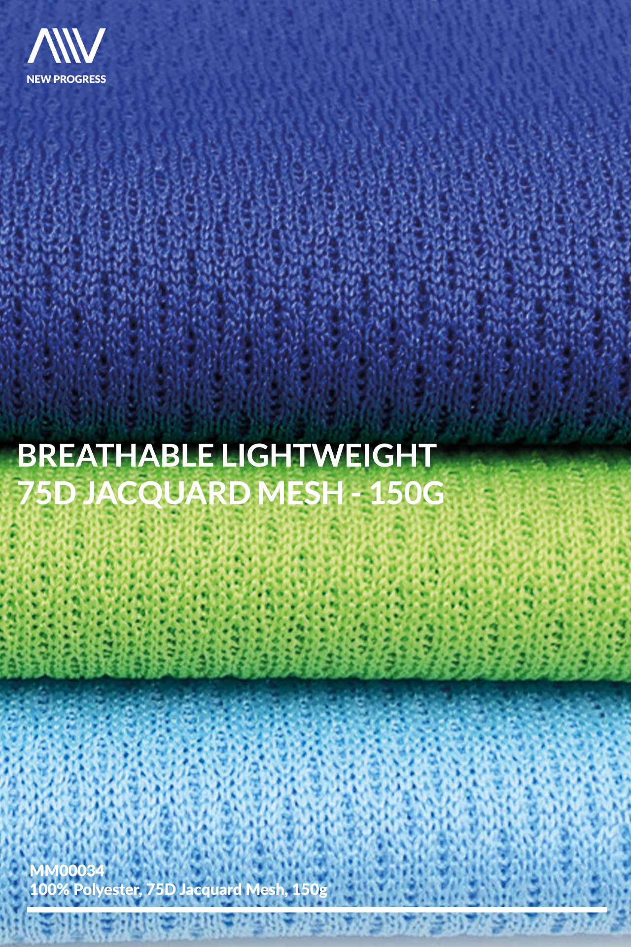 MM00034 - BREATHABLE LIGHTWEIGHT 75D JACQUARD MESH - 150G
