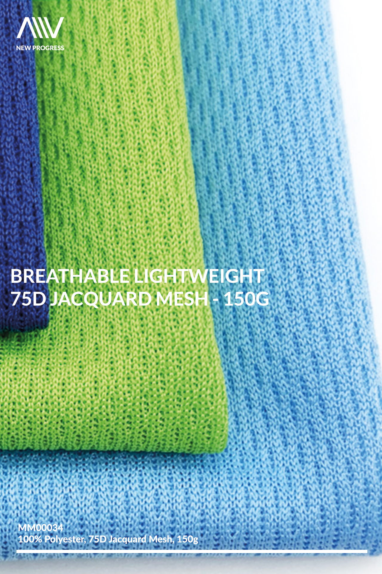 MM00034 - BREATHABLE LIGHTWEIGHT 75D JACQUARD MESH - 150G