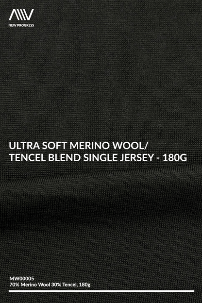 MW00005 - Ultra Soft Merino Wool/ Tencel Blend Single Jersey - 180G
