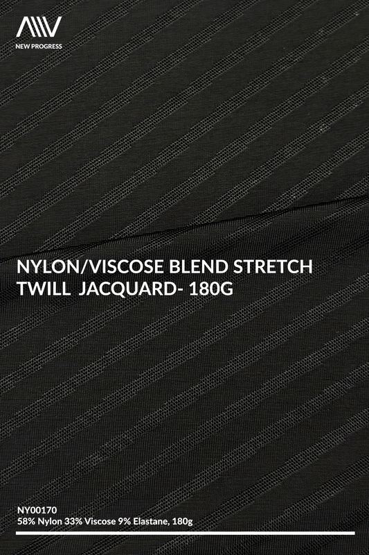 NY00170 - Nylon/Viscose Blend Stretch Twill Jacquard - 180G