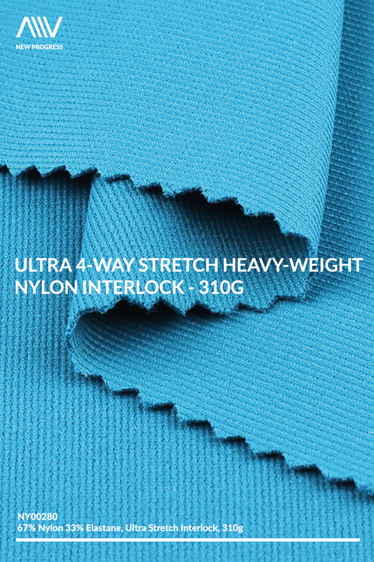 NY00280 - ULTRA 4 WAY STRETCH HEAVY WEIGHT NYLON INTERLOCK - 310G