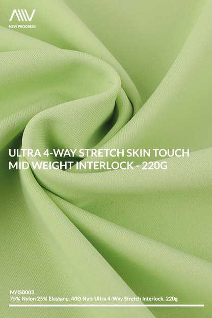 NYIS0003 - ULTRA 4-WAY STRETCH SKIN TOUCH MID WEIGHT INTERLOCK - 220G