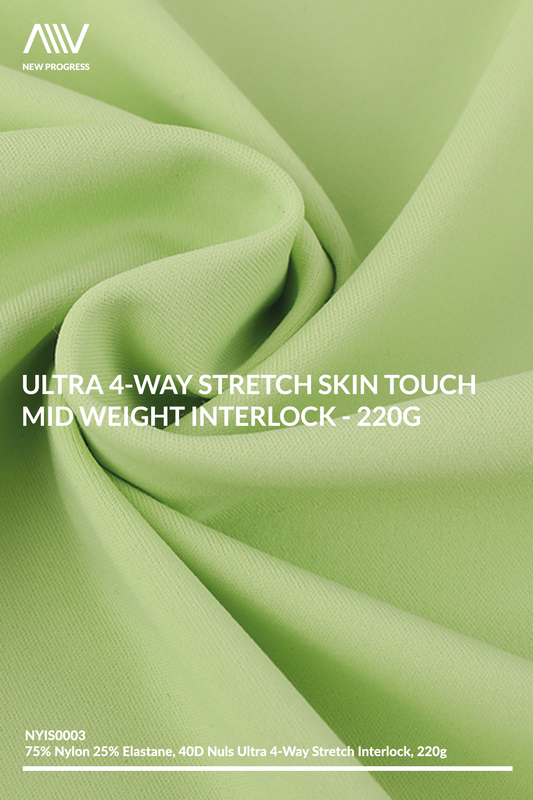 NYIS0003 - ULTRA 4-WAY STRETCH SKIN TOUCH MID WEIGHT INTERLOCK - 220G