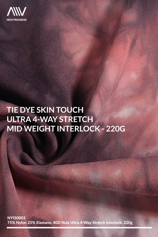 NYIS0003TD - TIE DYE SKIN TOUCH ULTRA 4-WAY STRETCH MID WEIGHT INTERLOCK - 220G