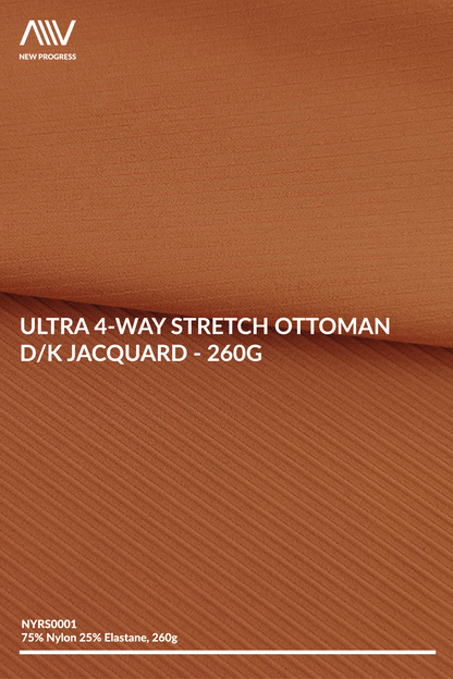 NYRS0001 - Ultra 4-Way Stretch Ottoman D/K Jacquard - 260G