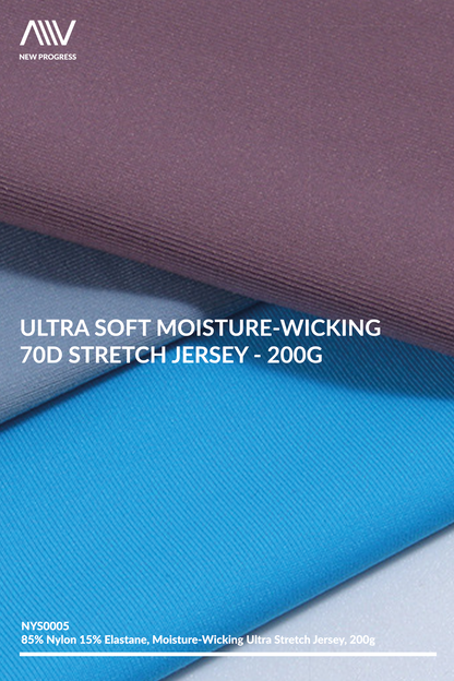NYS0005 - ULTRA SOFT MOISTURE-WICKING STRETCH JERSEY - 200G