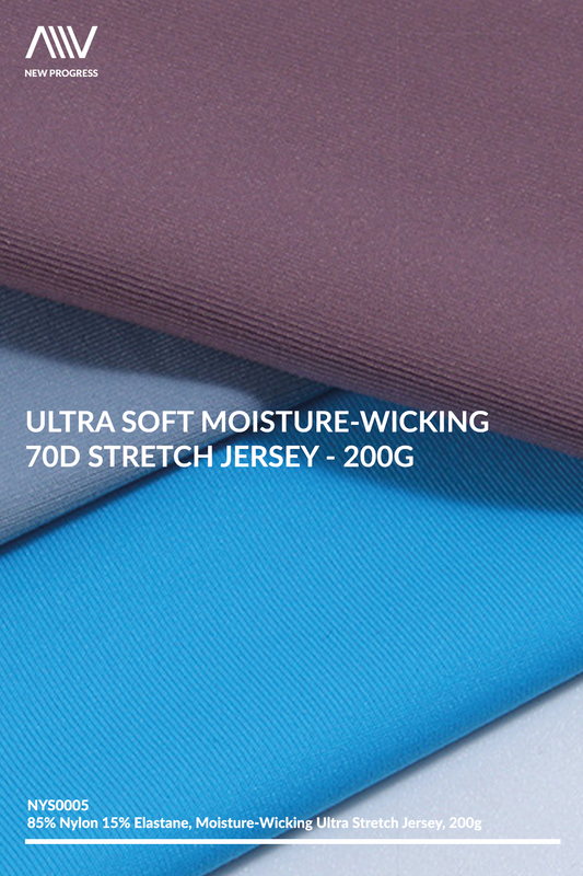 NYS0005 - ULTRA SOFT MOISTURE-WICKING STRETCH JERSEY - 200G