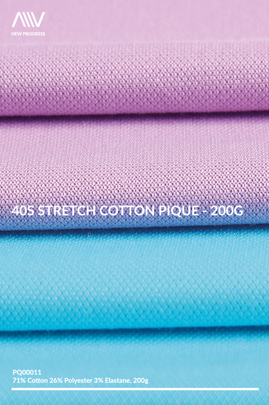 PQ00011 - 40s Stretch Cotton Pique - 200G