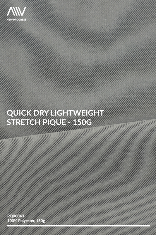 PQ00043 - Quick Dry Lightweight Stretch Pique - 150G