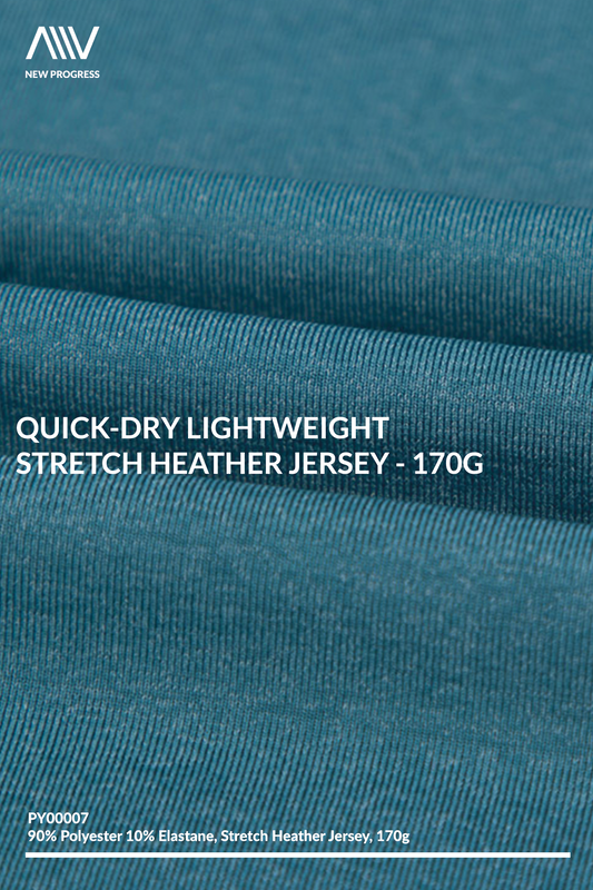 PY00007 - QUICK-DRY LIGHTWEIGHT STRETCH HEATHER JERSEY - 170G
