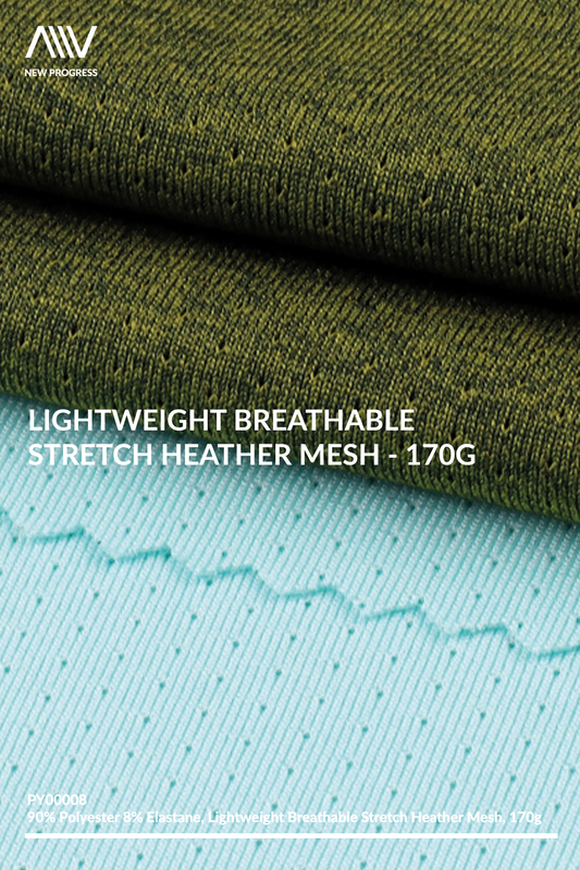 PY00008 - LIGHTWEIGHT BREATHABLE STRETCH HEATHER MESH - 170G