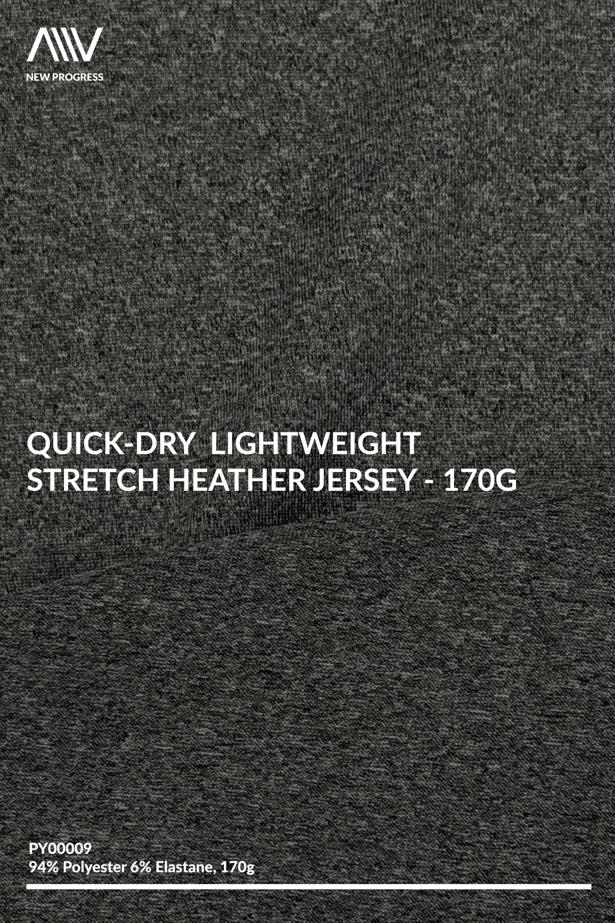 PY00009 - Quick-Dry Lightweight Stretch Heather Jersey - 170G